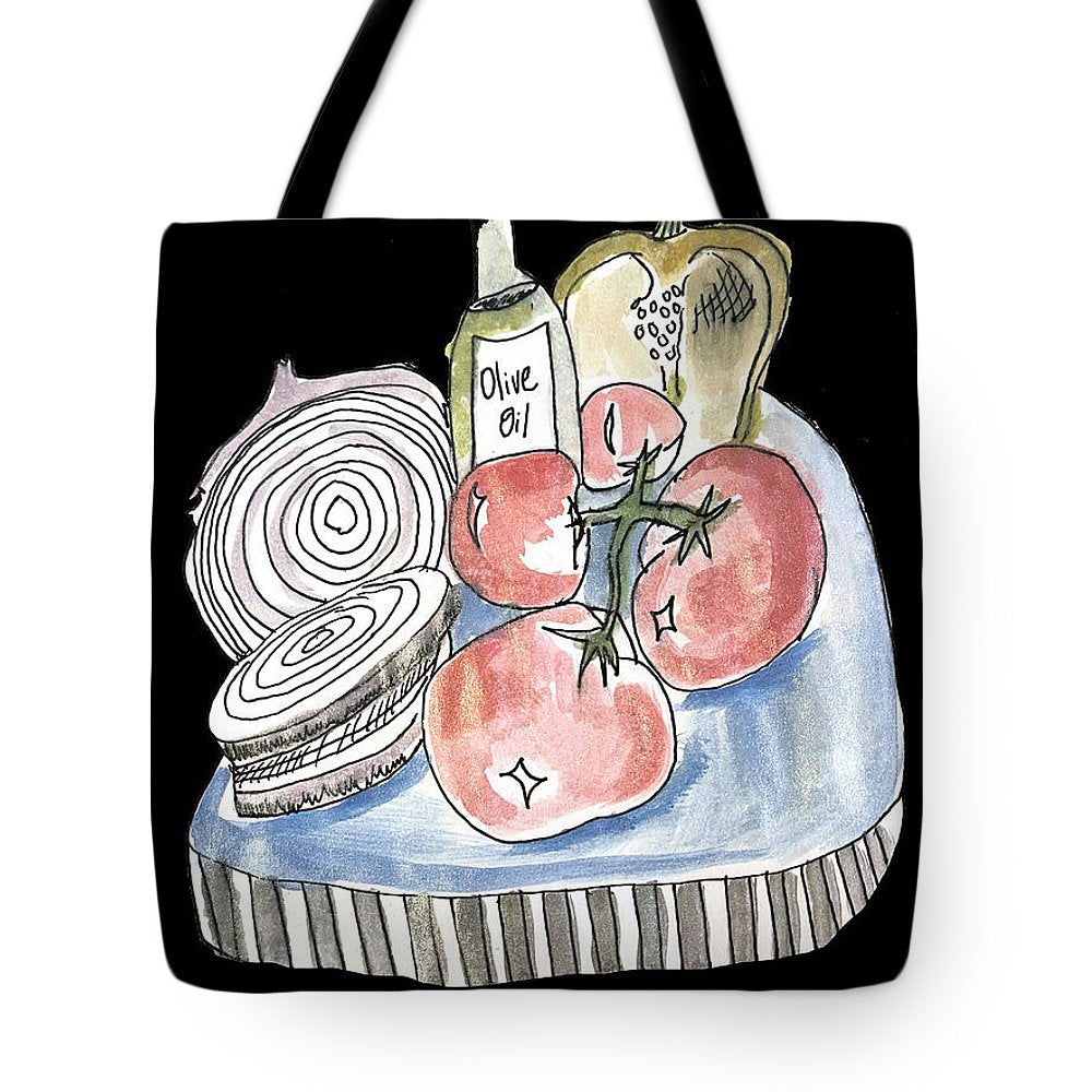 Olive Oil Veg Board Watercolor - Tote Bag