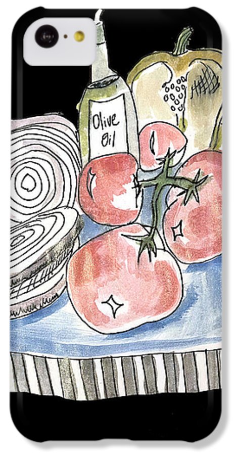 Olive Oil Veg Board Watercolor - Phone Case