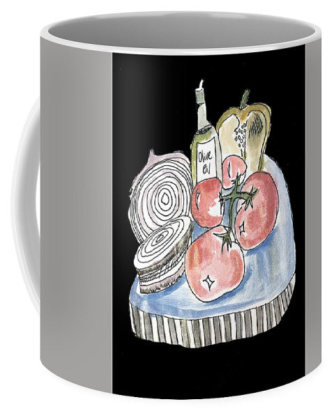 Olive Oil Veg Board Watercolor - Mug