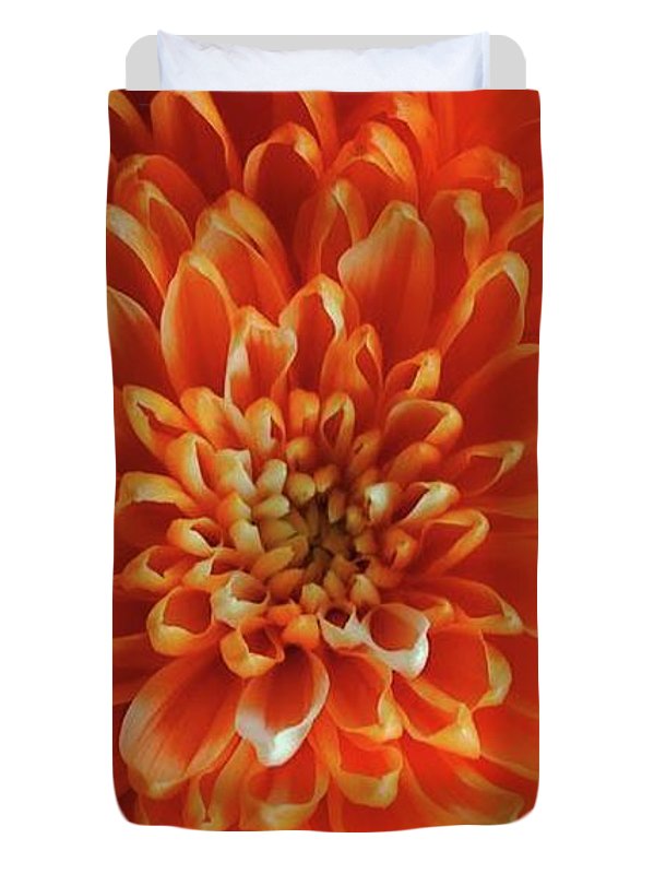 Orange Chrysanthemum - Duvet Cover