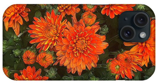 Orange Fall Mums - Phone Case