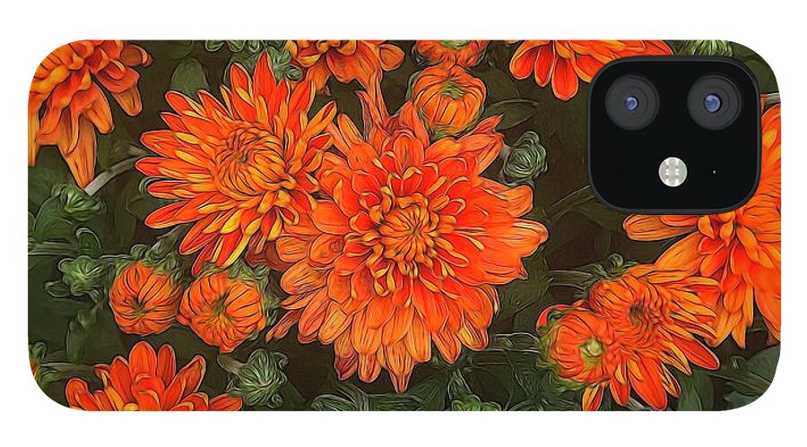 Orange Fall Mums - Phone Case