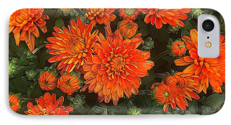 Orange Fall Mums - Phone Case