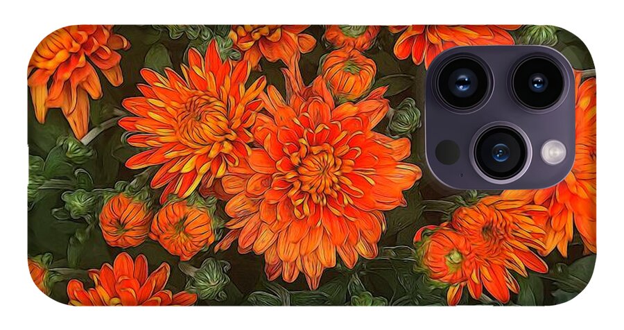 Orange Fall Mums - Phone Case