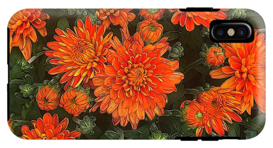 Orange Fall Mums - Phone Case