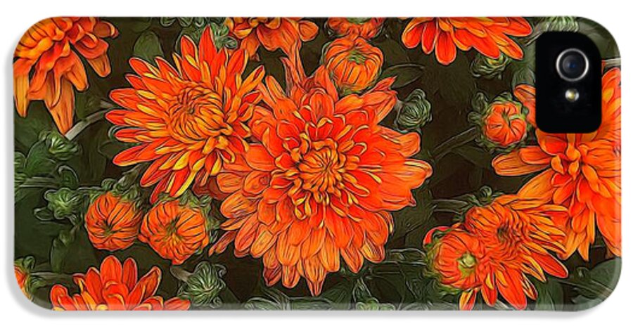 Orange Fall Mums - Phone Case