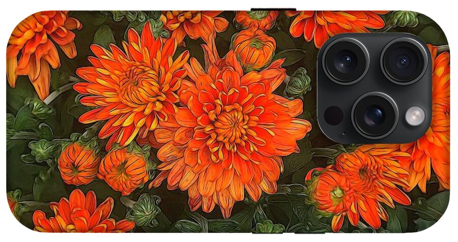 Orange Fall Mums - Phone Case