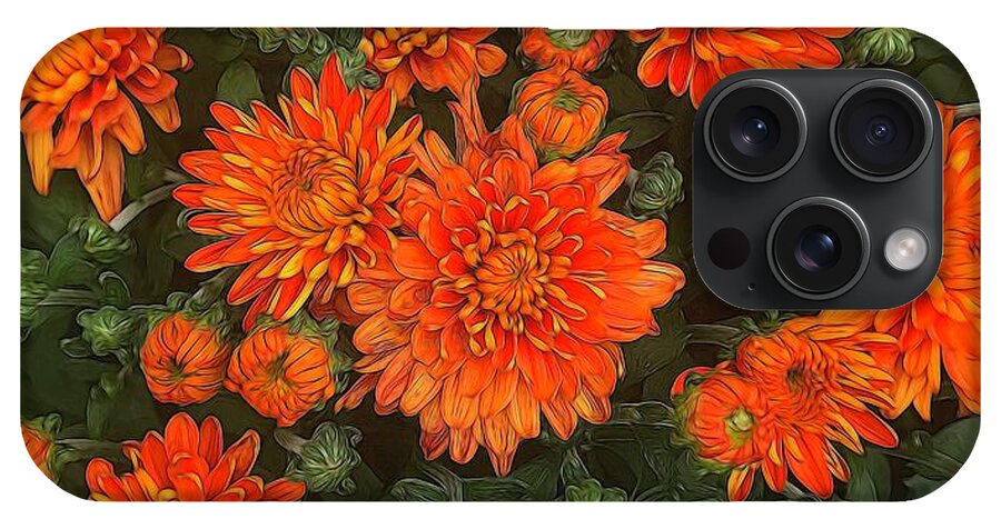 Orange Fall Mums - Phone Case