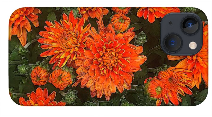 Orange Fall Mums - Phone Case