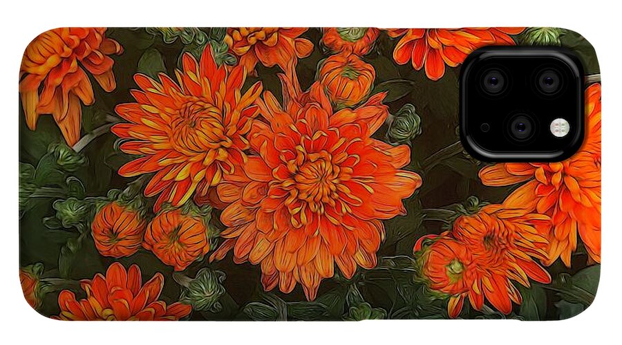 Orange Fall Mums - Phone Case