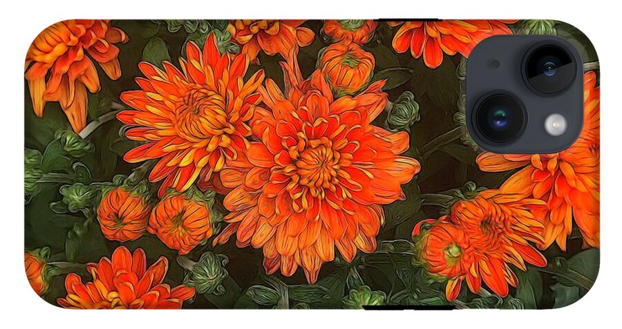 Orange Fall Mums - Phone Case