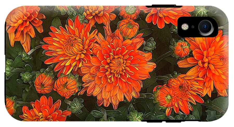 Orange Fall Mums - Phone Case