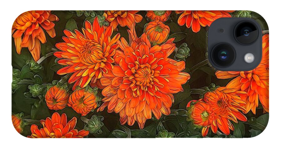 Orange Fall Mums - Phone Case