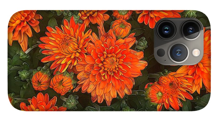 Orange Fall Mums - Phone Case