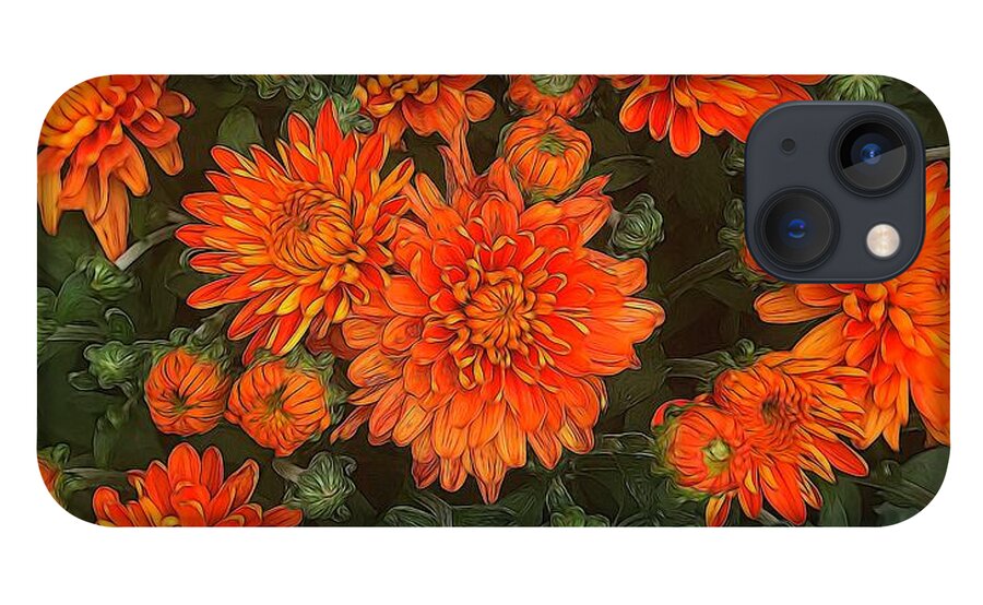 Orange Fall Mums - Phone Case