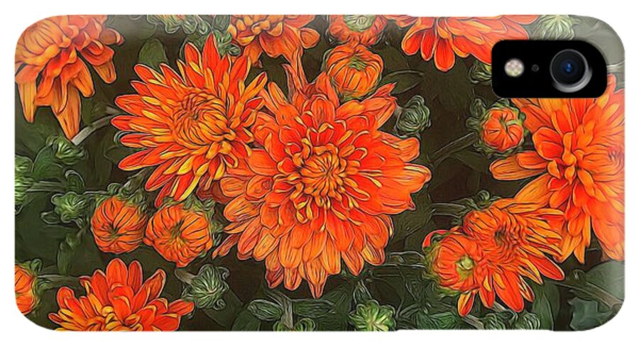 Orange Fall Mums - Phone Case