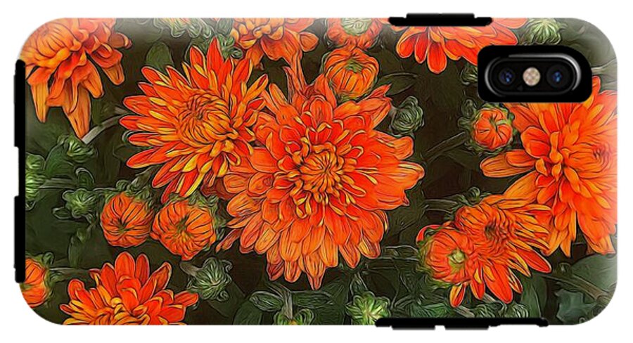 Orange Fall Mums - Phone Case