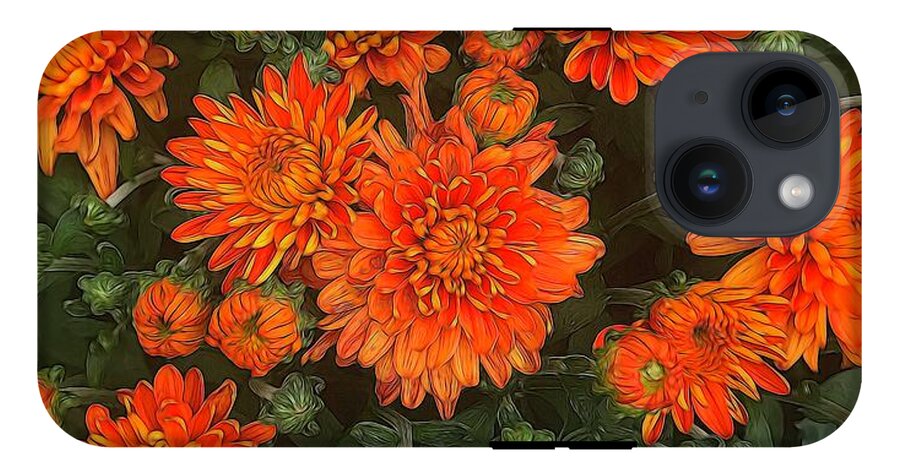 Orange Fall Mums - Phone Case
