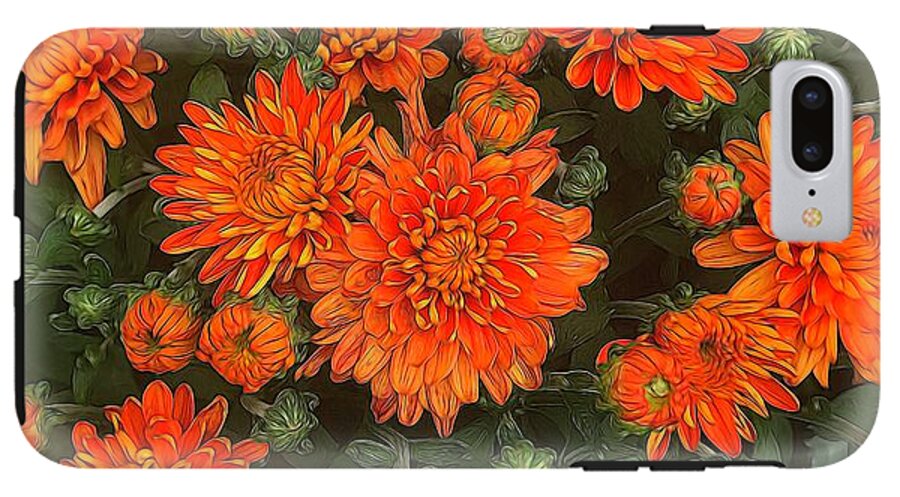 Orange Fall Mums - Phone Case
