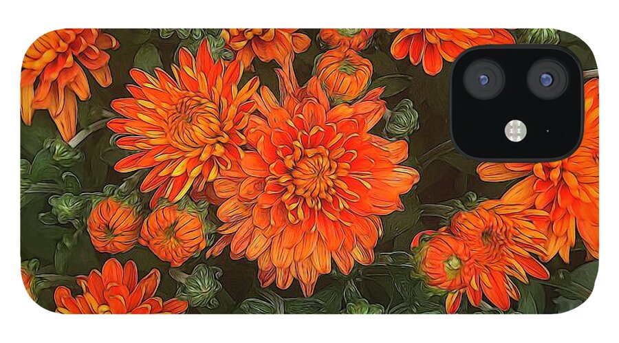 Orange Fall Mums - Phone Case