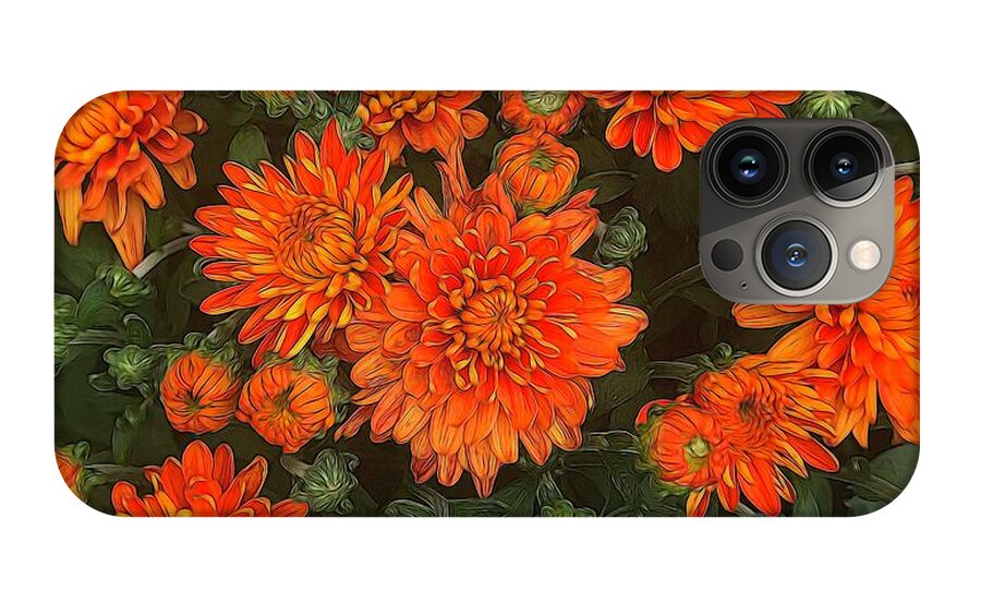 Orange Fall Mums - Phone Case