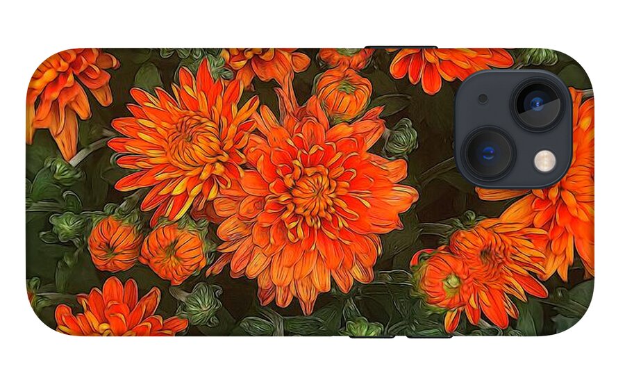 Orange Fall Mums - Phone Case