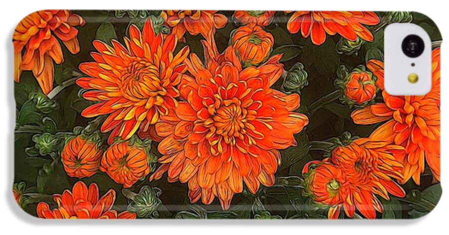 Orange Fall Mums - Phone Case
