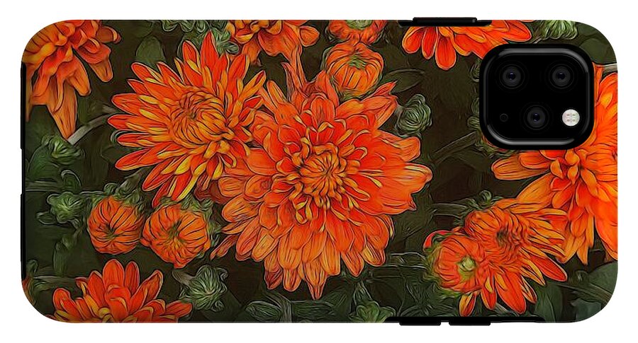Orange Fall Mums - Phone Case