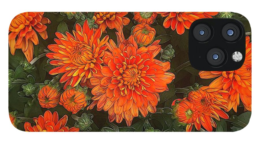 Orange Fall Mums - Phone Case