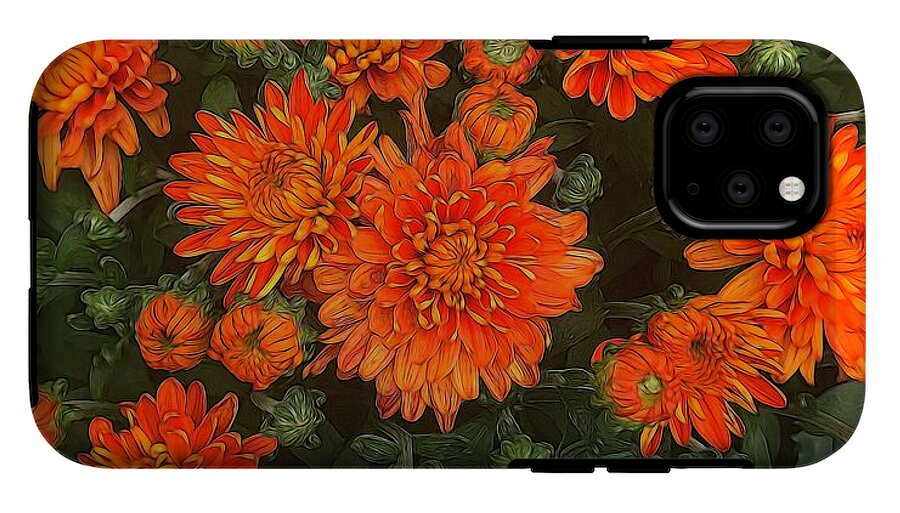 Orange Fall Mums - Phone Case