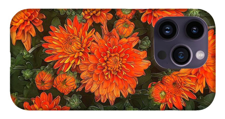 Orange Fall Mums - Phone Case