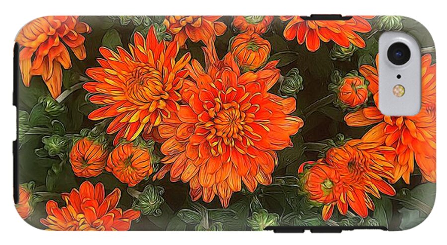 Orange Fall Mums - Phone Case
