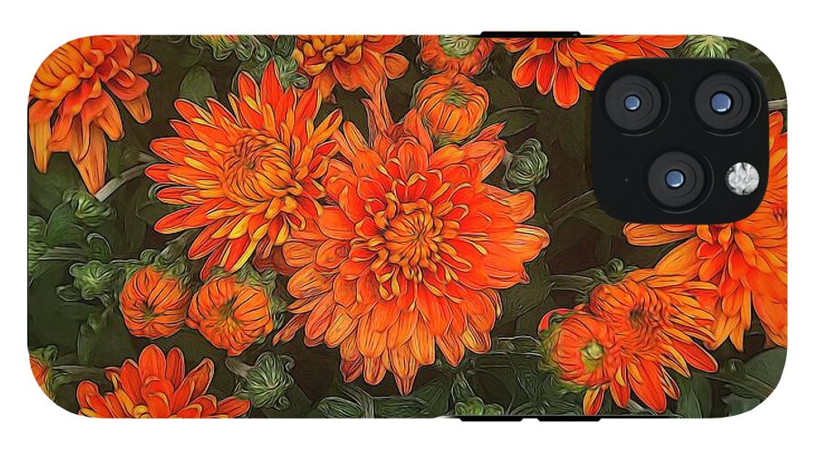 Orange Fall Mums - Phone Case