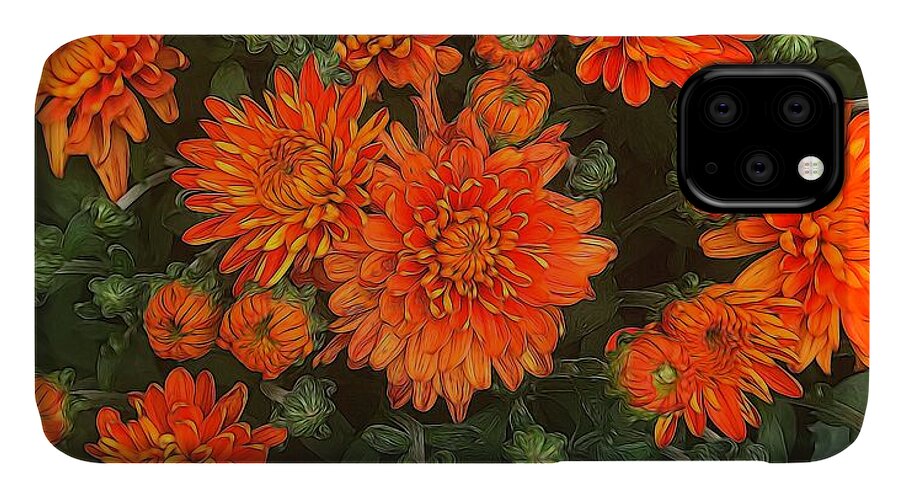 Orange Fall Mums - Phone Case
