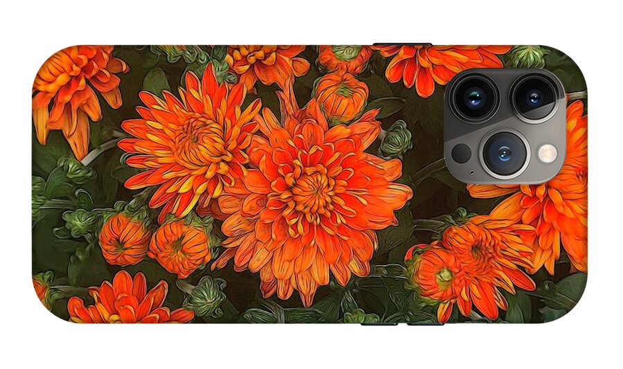 Orange Fall Mums - Phone Case