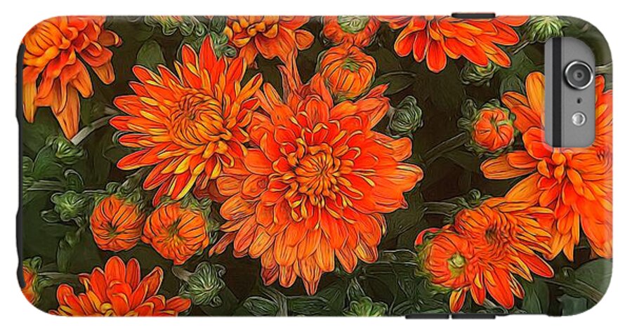 Orange Fall Mums - Phone Case