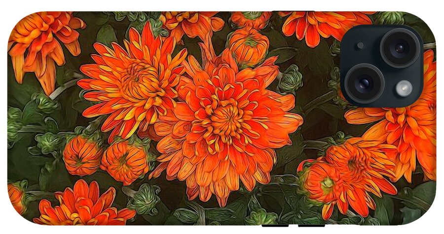 Orange Fall Mums - Phone Case