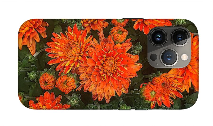 Orange Fall Mums - Phone Case