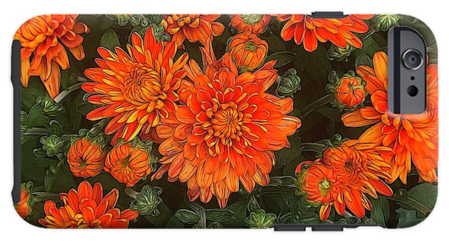 Orange Fall Mums - Phone Case