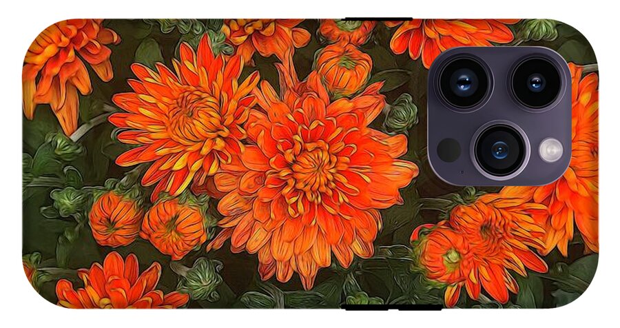 Orange Fall Mums - Phone Case