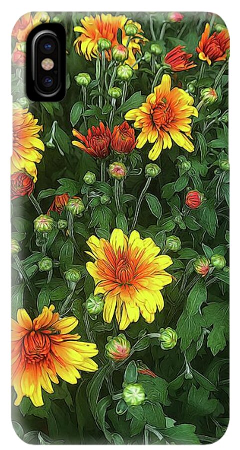 Orange Fall Mums Opening - Phone Case