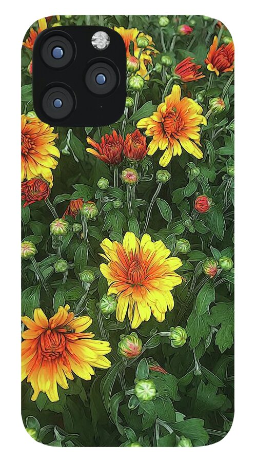 Orange Fall Mums Opening - Phone Case