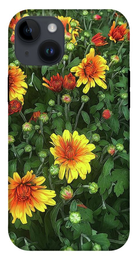 Orange Fall Mums Opening - Phone Case