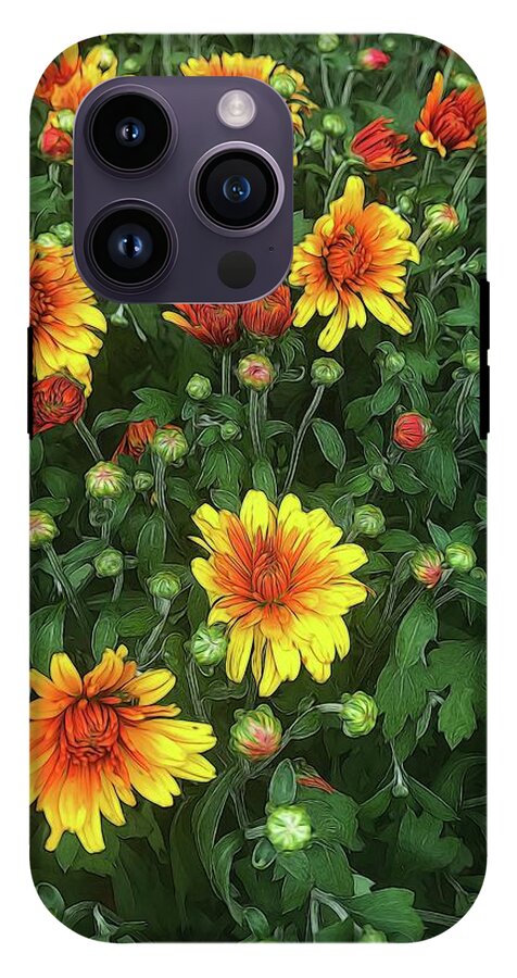 Orange Fall Mums Opening - Phone Case