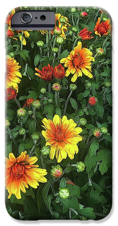 Orange Fall Mums Opening - Phone Case