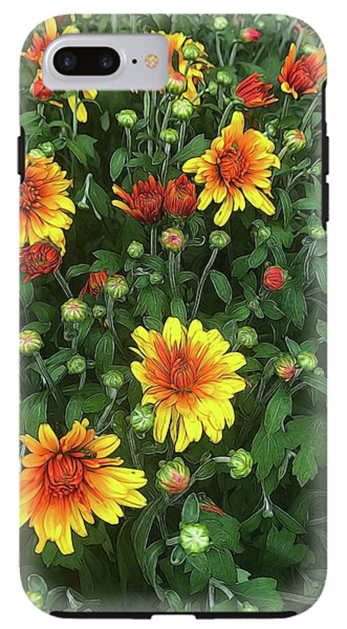Orange Fall Mums Opening - Phone Case