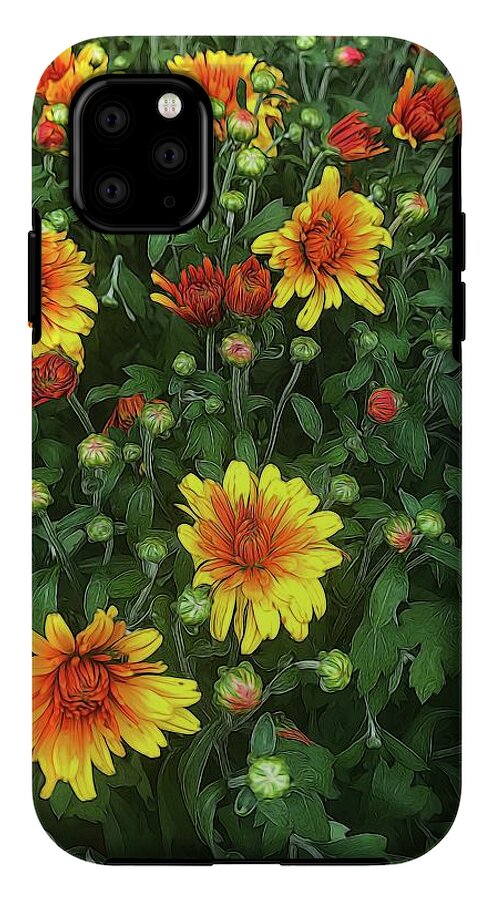 Orange Fall Mums Opening - Phone Case