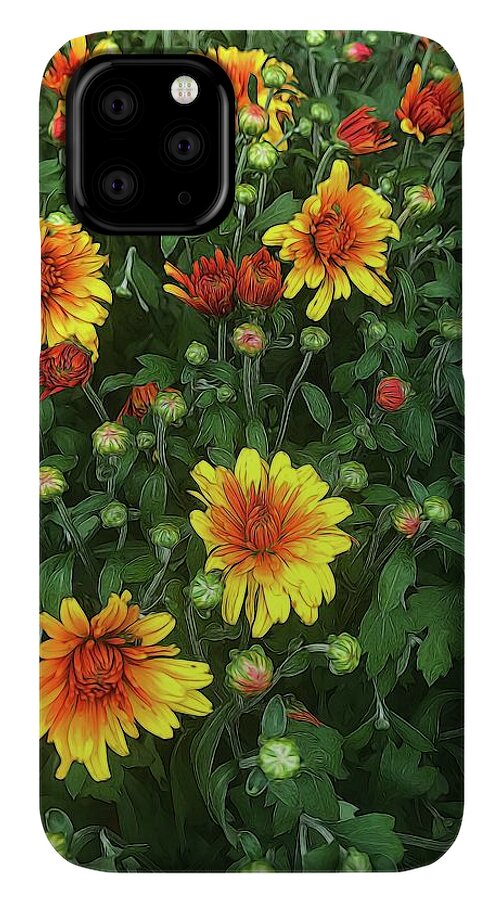 Orange Fall Mums Opening - Phone Case