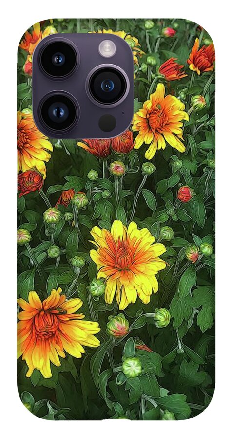 Orange Fall Mums Opening - Phone Case