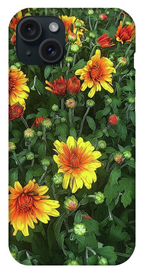 Orange Fall Mums Opening - Phone Case